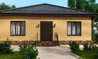 Проекты одноэтажных домов из кирпича | Строй-Кмв - Кимовск от 3554 рублей
